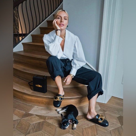 JW Anderson chain loafers mules black/gold wome 11 NWT - Picture 2 of 11